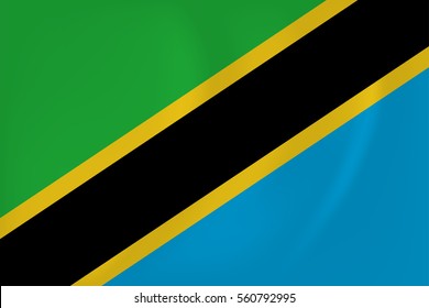 Vector image of the Tanzania waving flag
