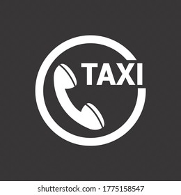Vektorbild. Taxi-Telefonsymbol. Grundlegendes solides Bild.