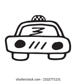 
vector image of taxi in doodle style
