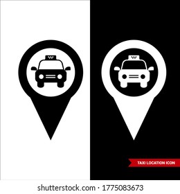Vector image. Taxi location icon. Basic solid image.