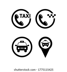 Vector image. Taxi location icon. Basic solid image.