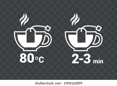 Vector image. Tea drink icon. Tea bag in a cup.