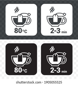 Vector image. Tea drink icon. Tea bag in a cup.