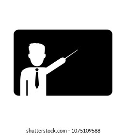 Vector image teacher icon isolated on white background. Flat teacher logo for business, marketing, internet concept. Trendy modern vector symbol for web site design or mobile app.