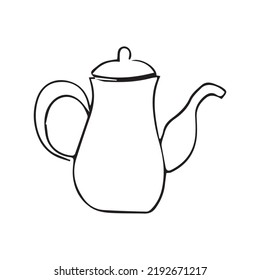 vector image of a teapot can be used for other design purposes in black and white