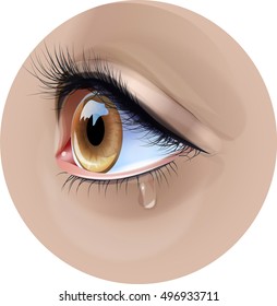 Vector image of tears in the eyes