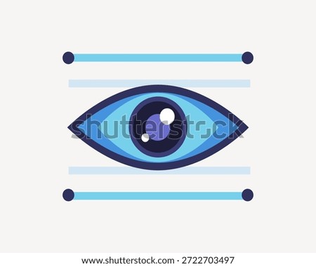 Vector image of technology AI meta scanner. Eye scanning. Eye detection sensor