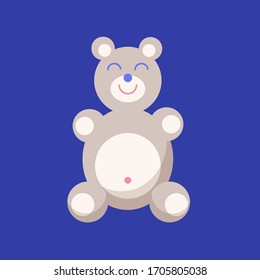 Vector image of a teddy on a blue background