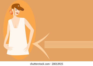 vector image of teen girl