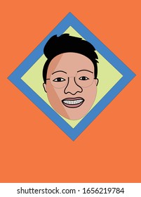 vector image of a teenage boy smiling
