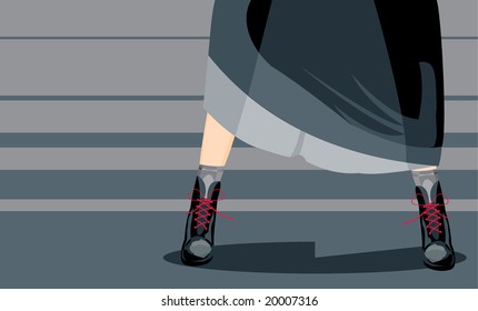 vector image of teenager's legs. may be use like background