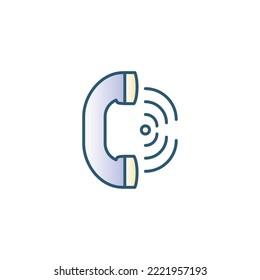 icono de teléfono de imagen vectorial fuera del gancho sin señal de salida con fondo blanco
