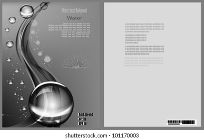 The vector image of a template for the brochure, the ticket and various images is black white color. EPS 10