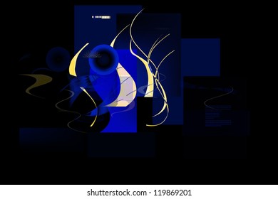 The vector image of a template for the brochure, the ticket and various images, abstraction. EPS 10