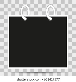 Vector image template for calendar photos. Transparent backgroun