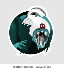 Vector image of a terrible demon of the sea depths. This can be used as a game element, avatar, icon, tattoo, etc.