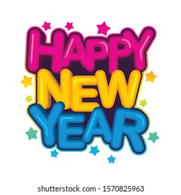 Vector image / text template design with New Year Theme for Greeting Card