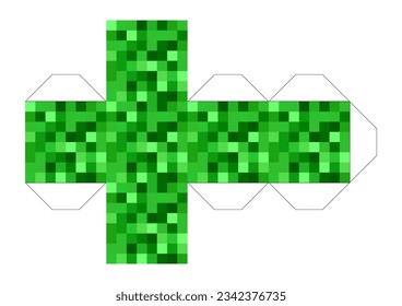 Vector image of the textures of the craft game for creating from paper, schemes, sweeps, papercraft