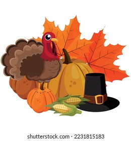 vector image thanksgiving image with white background
