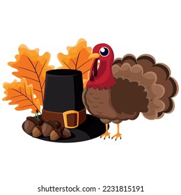 vector image thanksgiving image with white background