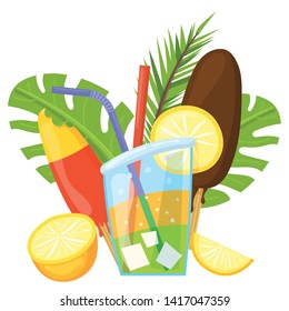 Vector image that capture the spirit of summer. Summer time. Modern promotion square web banner for social media mobile apps. Email ad newsletter layouts. Vector summertime concept Beach vacation, fun