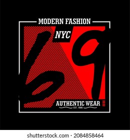 Vector image that says 69 MODERN FASHION. Can be used for t-shirts or for other graphic purposes.