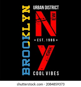 Vector image that says BROOKLYN NY. Can be used for t-shirts or for other graphic purposes.