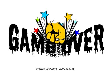 Vector image that says GAME OVER.
This image can be used for t-shirts or for other graphic purposes.