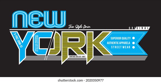 Vector image that says NEW YORK can be used for screen printing t-shirts and others