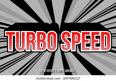 Imagen vectorial que dice VELOCIDAD TURBO. Estas imágenes se pueden utilizar para anuncios, logotipos u otros fines gráficos. 100% editable.