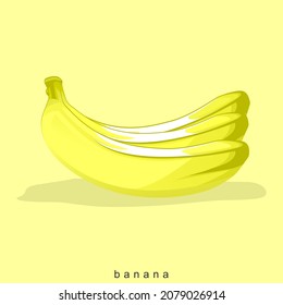 Imagen vectorial de tres plátanos, ilustración de frutas, vectores 10.