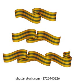 Vector image of three St. George ribbons on a white background.