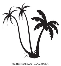Vector image of three trees, image background is kept white.
