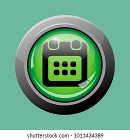 Vector image with a three-dimensional glass button effect with a calendar
 icon inside