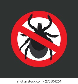 vector image of a tick in a red crossed-out circle - ticks stop sign