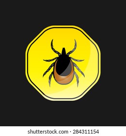 vector image of a tick - a warning about the risk of Contracting a tick-borne encephalitis