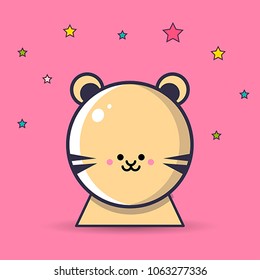 Vector image of a tiger design on a pink background. Vector, illustration eps10