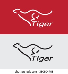 Vector image of an tiger design on white background and red background, Tiger  Logo, Tiger Symbol, Tiger Tattoo, Tiger Banners, Vector tiger for your design, Animals.