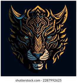 vector image tiger icon with black background