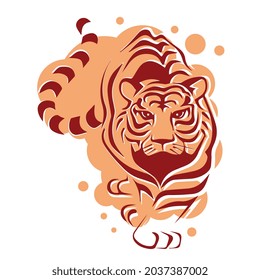 Vector image of a tiger. The symbol of the year. Ready-made logo.