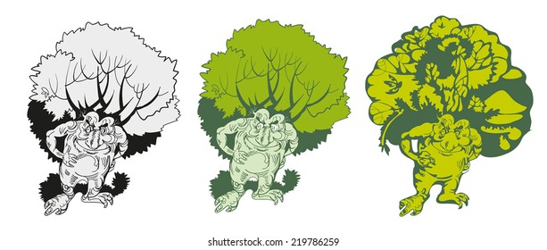 Vector image of timber troll in different types