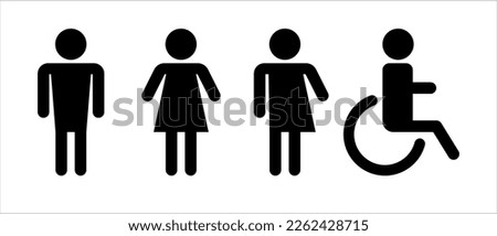 Vector image of toilet icons, toilet icons in vector