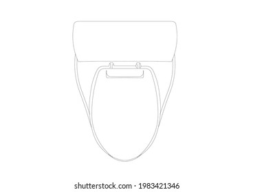 Imagen vectorial del asiento del inodoro con un diseño sencillo 