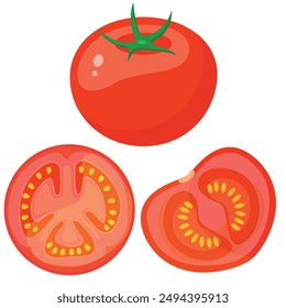 Vector Imagen de tomate. Concepto de comida. Elemento para su diseño. Ingrediente para cocinar.