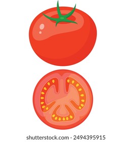 Vector image of tomato. Food concept. Element for your design. Ingredient for cooking.