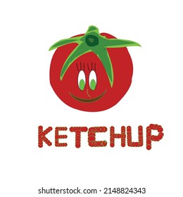 Es una imagen vectorial del ketchup de tomate.