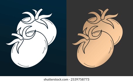 vector image of tomato vegetables with beautiful gold texture and color
