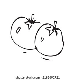 vector image of a tomatoes that can be used for other design purposes in black and white