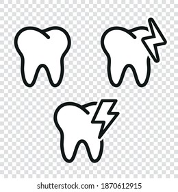 Vector image. Toothache icon. Tooth image.