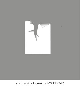 Vector Imagen de un pedazo de papel blanco roto
